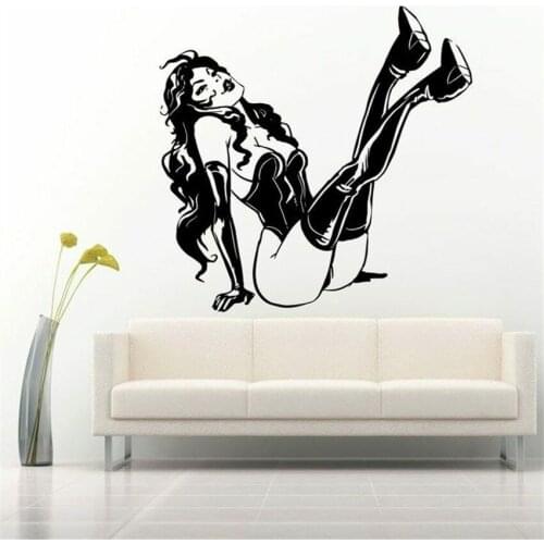 Fashion Woman Girl Wall Sticker Vinyl Sexy Girl Poster Wall Decals Art Wall Decor Removable Bedroom Decoration Wallpaper C917