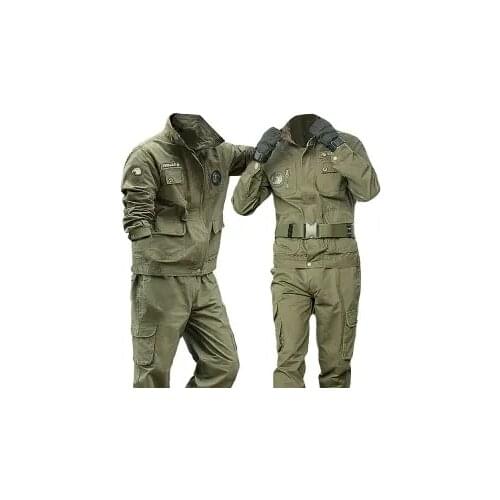 Summer autumn men long sleeve smock welding hot proof cotton tooling mechanics wear labor insurance