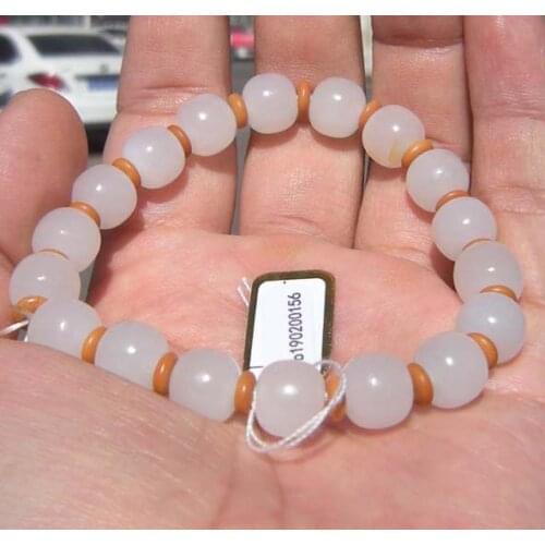 Jade 30.2 grams of xinjiang hetian jade suet white jade jade seed expects apple bead bracelet hand string for women