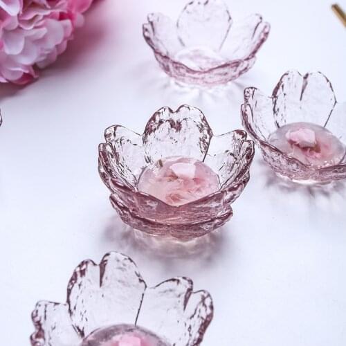 6pcs Glass Cherry Shape Storage Tray Jewelry Food Storage Plate Organizer Sauce Dish Decor New Year Christmas Wedding Gift