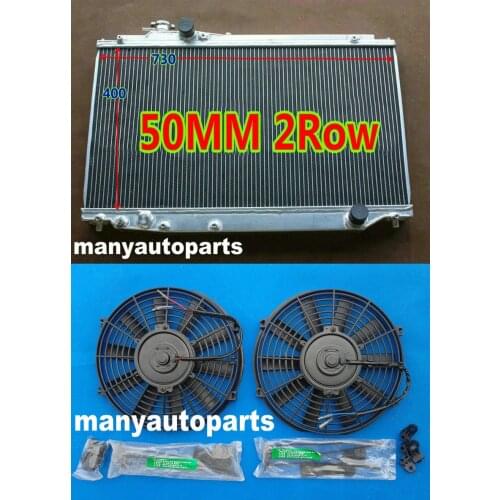 FULL ALUMINUM RADIATOR FOR TOYOTA SUPRA MK4 JZA80 2JZ-GTE BI-TURBO RZ MT 1993-1998+2XFAN