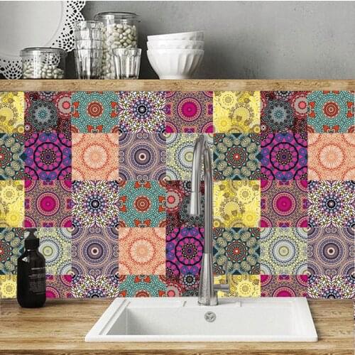 20x100cm PVC Wall Sticker Arabian retro Bathroom Waterproof Self Adhesive Wallpaper Floor Mosaic Tile Stickers for Wall Decal