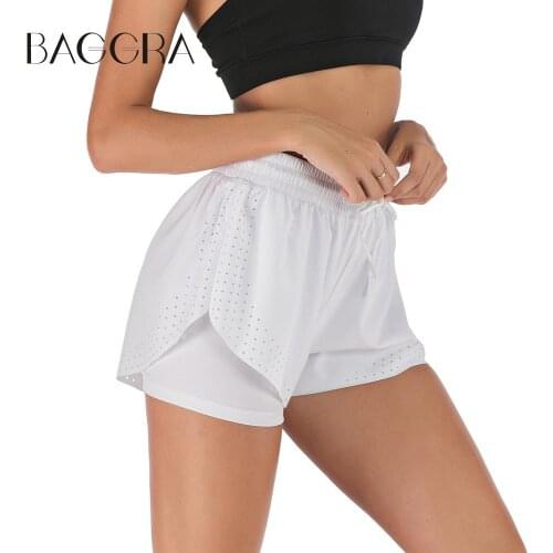 Women Summer Running Shorts Elastic Waist with Waist Rope Quick Dry Loose Sports Fitness Gym Workout Sportswear Female Short New
