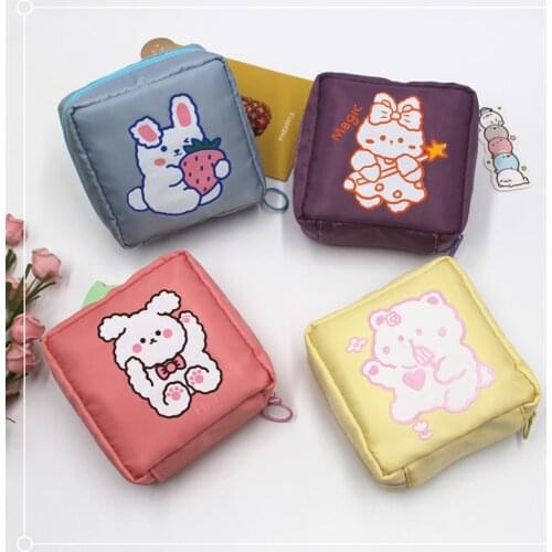 Sanitary Napkin Pad Storage Bag Coin Purse Fabric Makeup Bag Jewelry Organizer Credit Card Pouch Organizer For Women