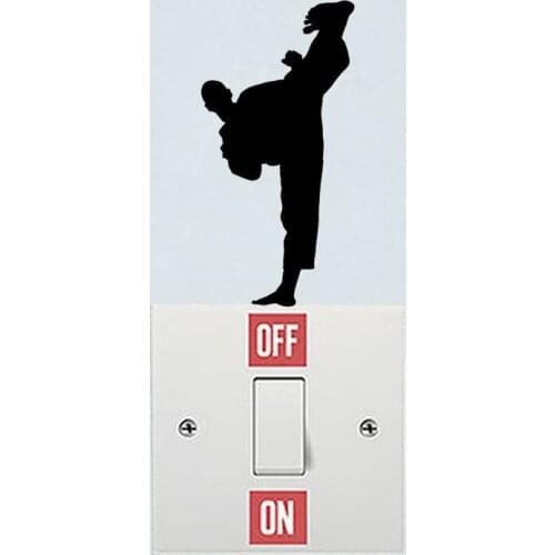 Taekwondo Silhouette Bedroom Decor Wall Decal Switch Sticker Vinyl 6SS0140