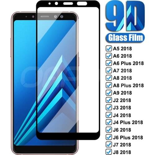 9D Protective Glass For Samsung Galaxy A6 A8 J4 J6 Plus 2018 Screen Protector J2 J8 A5 A7 A9 2018 Safety Tempered Glass Film