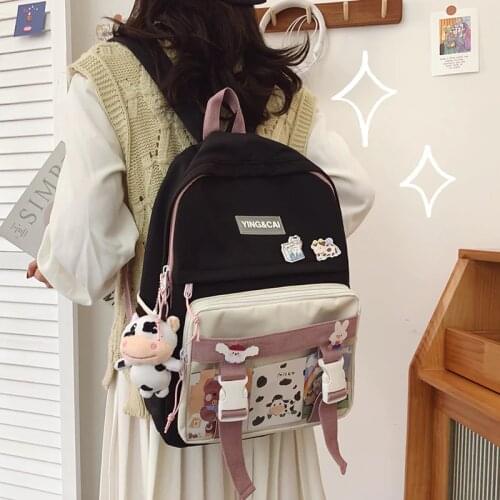 Panelled Female Backpacks for Women Waterproof Cute School Bags for Teenage Girls Kawaii Summer Travel Backpack Ladies Ruckpacks