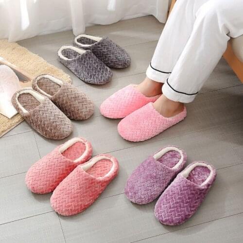 Women Slippers Soft plush Home Slippers Non-slip Warm Indoors Bedroom Floor Shoes Plush Slipper Unisex Faux Fur Slides Slipper