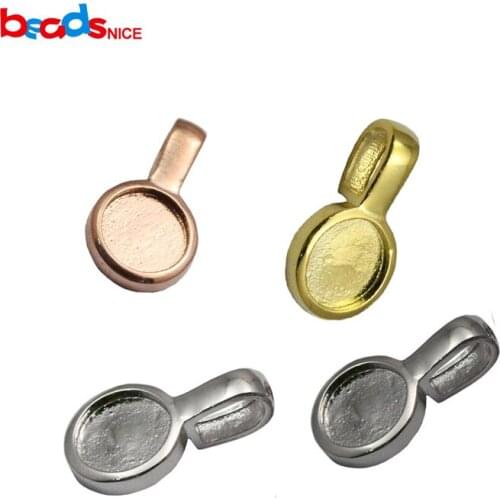 925 sterling silver round shape pendant bail blank pendant setting inlay gemstone jewelry ID3426