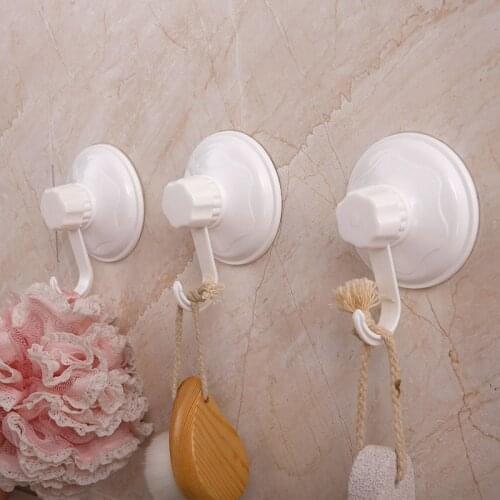 2Pcs/set Seamless Removable Hanger 360 Degree Wall Bathroom Kitchen Hanger Strong Suction Cup Hook Movable Storage Vacuum Sucker