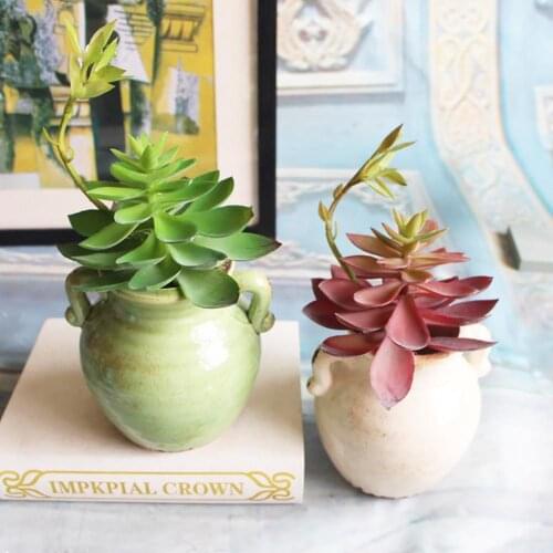 1Pc Artificial Succulents Plant Bonsai Mini Green Desktop Fake Succulents Plant Home Garden Office Wedding Party Decor hot
