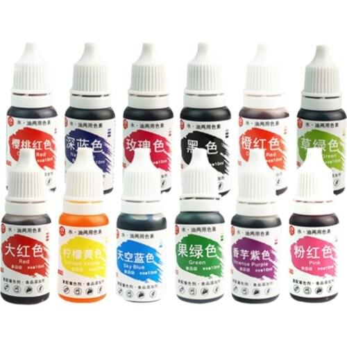 10ml 12 Colors Natural Ink Dyeing Pigment Tools Baking Cake Macaron Cream Cookies DIY Food Coloring Ingredients High Quality Hot