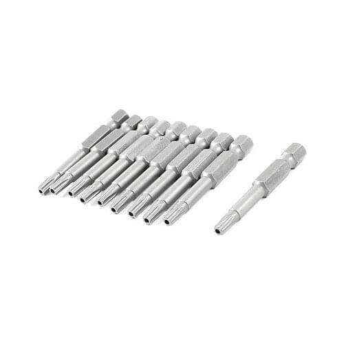 10 x Magnetic Metal 50mm Long T20 3.8mm Point Torx Screwdriver Bits