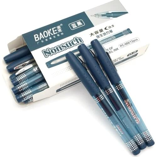 12pcs BAOKE 0.5mm Doctor Gel Pen Refill Large Capacity Blue Black Ink Pen Writing Gel Pens Stationery for School Office Supplies