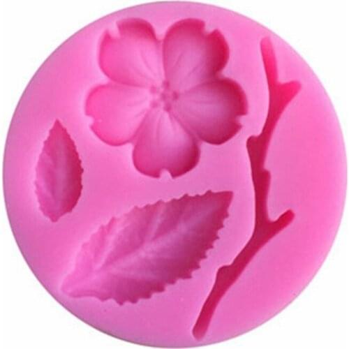 Hot Sale 3D Peach Blossom shaped Silicone Fondant Mold Cake Chocolate Party cake decorating tool Wholesale