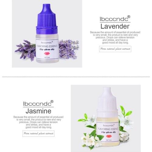 5ML Natural Flavor Essence for DIY Lip Gloss Makeup Lipgloss DIY Food Grade Fragrance Flavoring Lavender Jasmine Essential