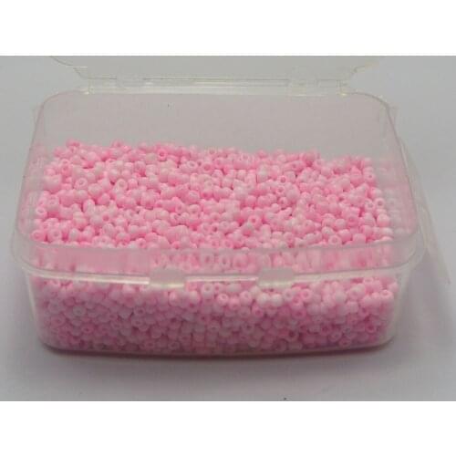 5000 Opaque Glass Seed Beads 2mm (10/0) Pink + Storage Box