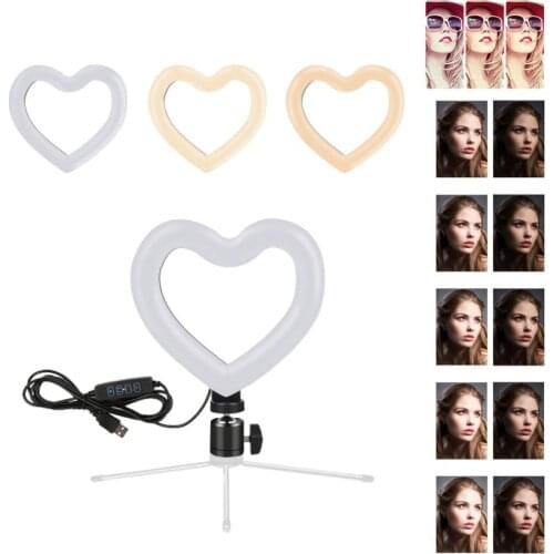 6inch Mini LED Desktop Video Ring Light Selfie Lamp With Tripod Stand USB Plug For YouTube Live Photo Photography Studio