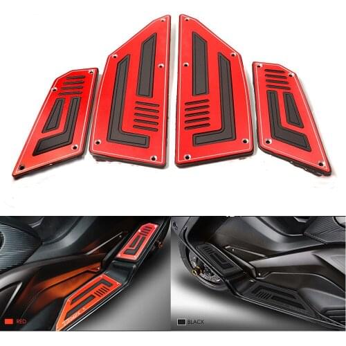 CNC Aluminum Footrest Pegs Plate Pads Motorcycle Footboard Steps Motor Foot Plate For TMAX530 Tmax 530 2012 2013 2014 2015 2016