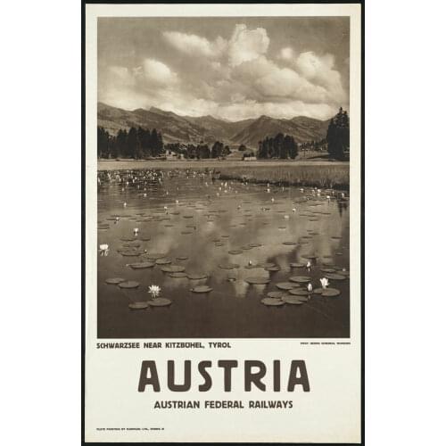 AUSTRIA FEDERAL RAILWAYS TRAVEL METAL TIN SIGN POSTER WALL PLAQUE
