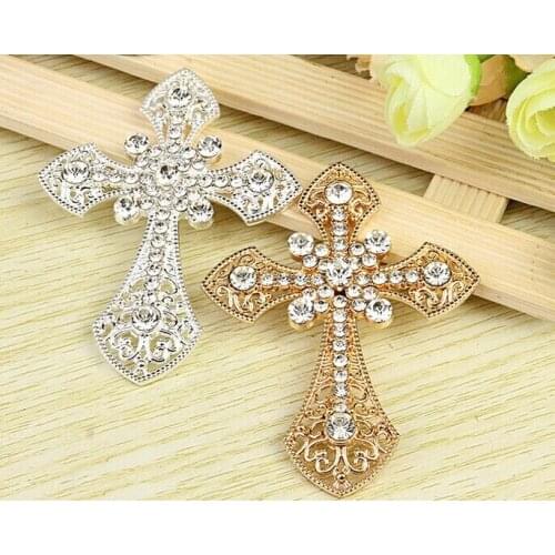Free Shipping Rhinestone cross shape alloy Emellishment for headbands hairbands DIY Accessories for handbag phone shoes hair pin