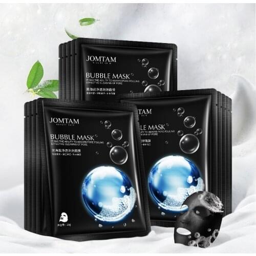 Black Sea Salt Pure Moisturizing Bubble Facial Mask Deep Cleansing Oil Control Skin Rejuvenation Shrink Pore Foam Black Mask