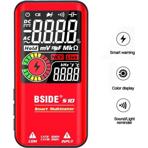 BSIDE Multimeter S10 Digital Color LCD 9999 Counts Smart DC AC Voltage Capacitor Tester Ohm Diode NCV Hz Multimeter