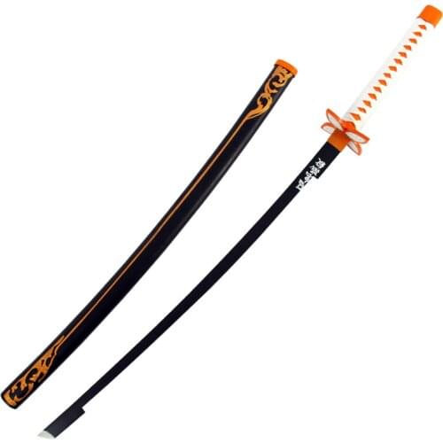 Wooden Sword Weapon Demon Slayer Kochou Shinobu Cosplay Armed Samurai Sword Prop Wood Ninja Katana Butterfly Knife Toys for Teen
