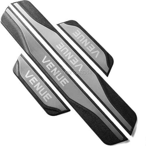 For Hyundai Venue 2019 2020 Stainless Car Door Sill Kick Scuff Plate Protectors Trim Guard Pedal Cover Car Styling Accessories