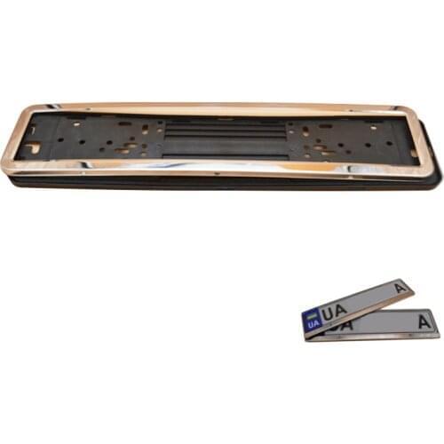 European Silver License Plate Frame Stainless Steel 8K (0.6 Thickness)
