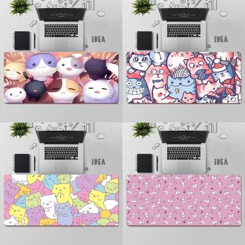Gaming Mouse Pad Large Mouse Pad PC Gamer Computer Mouse Mat Big Mousepad Keyboard Desk Mat Cute Cartoon Cats XXL Mause Pad