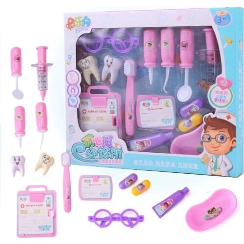Toy Dental Doctor Set 14 Piece Pink