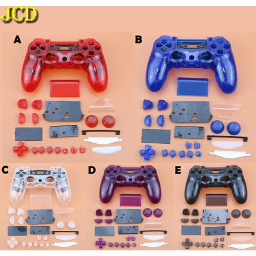 JCD For Sony Dualshock 4 PS4 JDM-001/ 010 / 011 Gamepad Controller Clear Front Back Housing Shell Case Cover and Buttons Mod Kit
