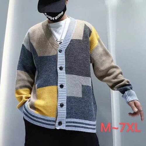 Cardigan Sweaters Jacket Mens 2021 Spring Autumn New V-Neck Japanese Retro Loose Casual Sweaters Plus Size Mens Clothing O131