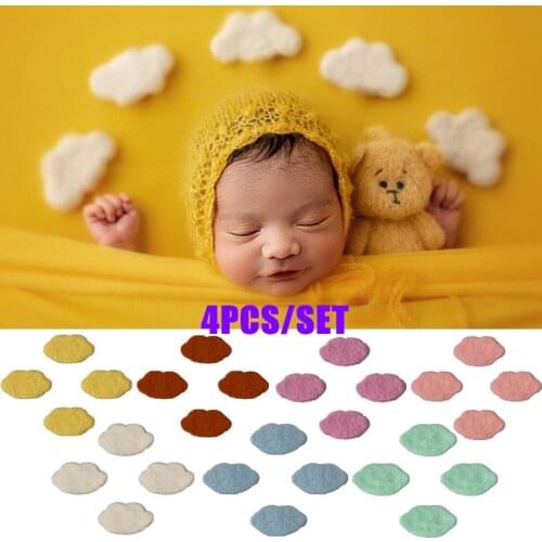 4 Pcs Newborn Photography Props Handmade Wool Felt Balloon Infant Studio Photo Decorations Baby Photo Shooting Props