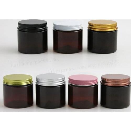 24 x Travell 60g Amber Pet Cream Cosmetic Containers Jar, 60cc 2oz Brown Make up Cream Bottles