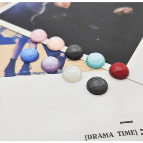 50pcs/lot 6mm 8mm 10mm 12mm 14mm Flatback Round Resin Spacer Cabochon Beads for DIY Handmade Pendant Jewelry Making Accessories