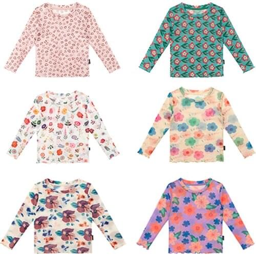 Summer Floral Sun Protection Clothing for Kids Fashion Girls Clothes Shirts Underwear for Girls Long Sleeve Top for Girls 2-6Y