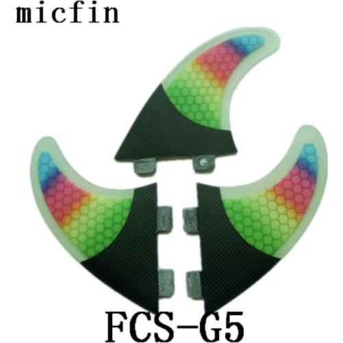 Micfin surfing fins Fcs rainbow base fins M size fiberglass honeycomb pranchas de surf quilhas fcs surfing