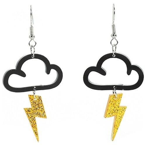 Fashion Cute Cloud Lightning Acrylic Earrings Hot Charm Drop Earrings for Women Girls Fashion Unusual Jewelry Ear Accessories