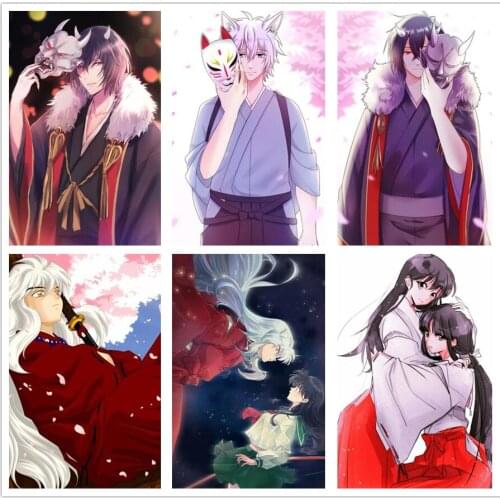5D DIY Diamond Painting Japanese Anime Inuyasha Mosaic Picture Embroidery Full Round Drill Cross Stitch Handmade Products Gift