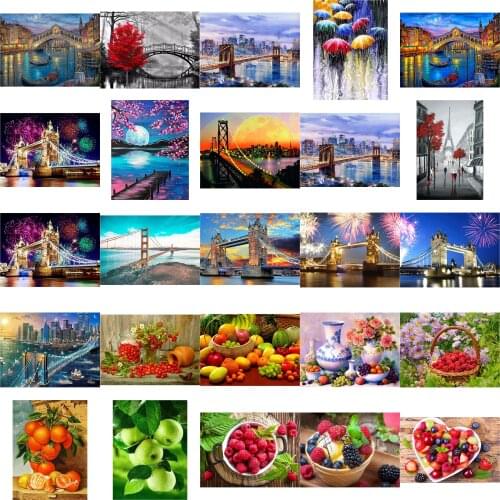 France bridge cross stitch kit people 18ct 14ct UNprinting11ct count print canvas stitches embroidery DIY handmade needlework