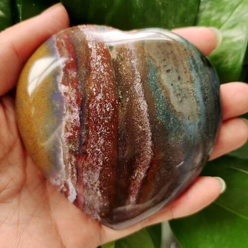 Natural sea jasper stone sea gem heart crystal stone mineral specimen crystal ston