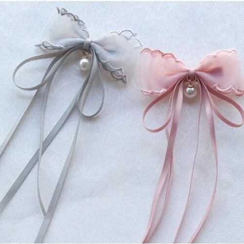 New Arrival Pearl Girl Kids Baby Bow Hairpins Bowknot Tassel Hair Clip Children Barrette Hair Accessories Full Cover Clips