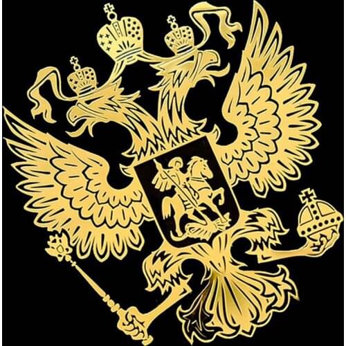 New Metal Sign Car Sticker 97 x 97 mm Of Russia Car Body Metal Sticker Russian Eagle Decal Decoration Stickers