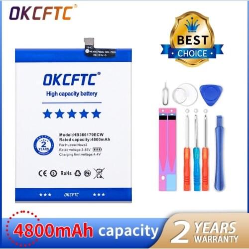 OKCFTC HB366179ECW 4800mAh Battery For HUAWEI Nova 2 PIC-TL00 PIC-L29 CAZ-TL00 PIC-LX9 PIC-L09 CAZ-AL10 Nova2 PIC-AL00