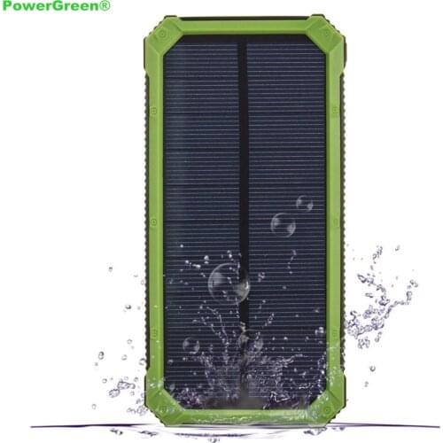 PowerGreen Key Chain Solar Charger 15000mAh Solar Power Bank Mini Solar Panel for Mobile Phone Battery