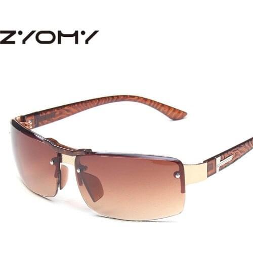 Q ZYOMY Men Sunglasses Brand Designer Women Sunglasses Metal Frame Square Driving Glasses Male Eyewear Oculos de sol Gafas UV400