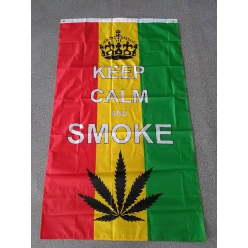 420 somewhere keep calm and smoke weed promotion advertising Flag