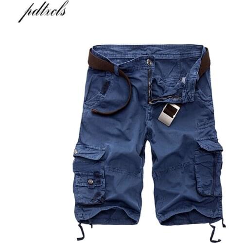 PDTXCLS 2018 Hot Summer Casual Shorts Men Cotton Slim Mens Cargo Shorts 10 color